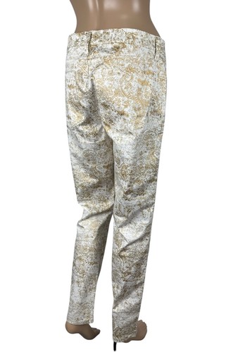 Lauren Ralph Lauren Chino Pants Gold Paisley Printed size 10 - Picture 7 of 17
