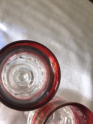 Vintage Kings Crown Pattern Ruby Red Glass Goblet 5 3/4" Tall Set Of 4 - Picture 9 of 14