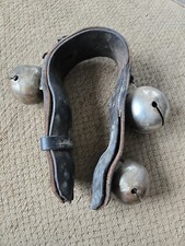 Antique Brass/Bronze Swedish/Swiss Sleigh Petal Bells Rump Strap Sleighbells