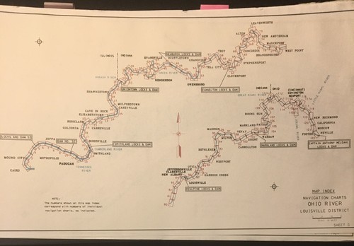 1996 Army Corps of Engineers Ohio River Navigation Charts 122 Charts Evansville - Picture 3 of 11