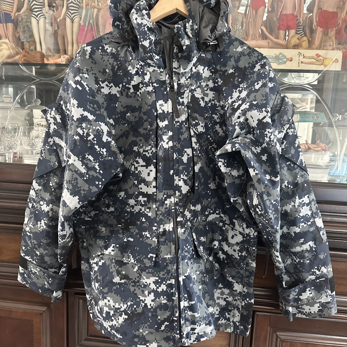 US Navy Parka Gore-Tex Digital Blue Jacket Small XX-SHORT | eBay