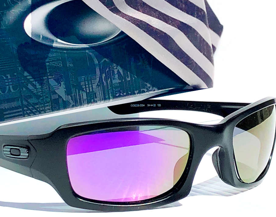 OAKLEY Fives Squared Black USA Tonal FLAG POLARIZED Galaxy Purple