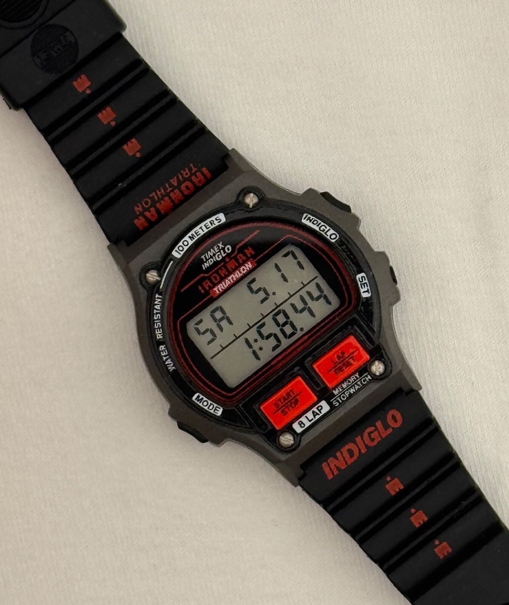 ヴィンテージ timex ironman triathlon オリジナル ’94 1994 Vintage RED Timex Ironman Triathlon Digital Watch Shock