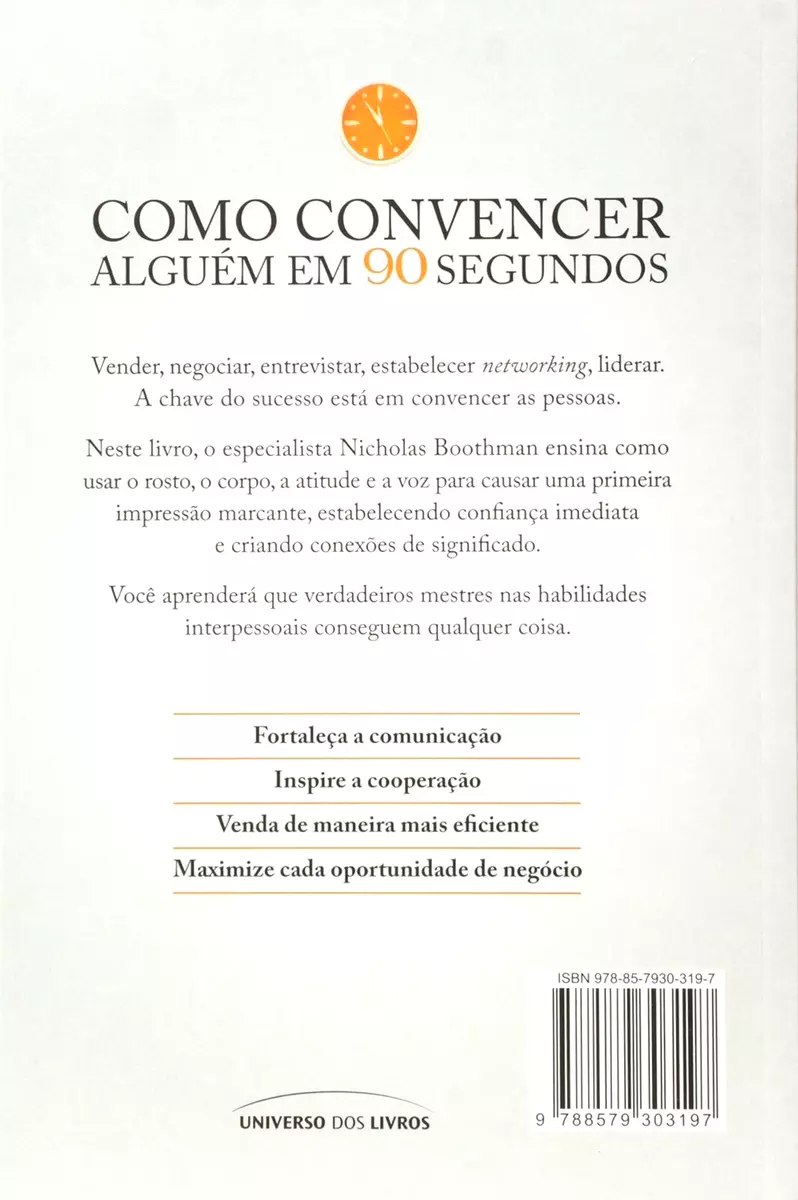 COMO CONVENCER ALGUÉM EM 90 SEGUNDOS = Em Português do Brasil LIVRO  LACRADO!