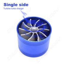 Turbine Air Intake Fuel Gas Saver Single Fan System Turbo 2.5"-3.0" Blue