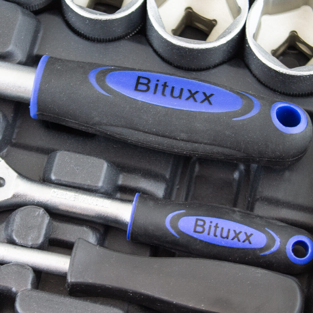 BITUXX Knarrenkasten Ratschenschlüssel Werkzeugkoffer 82tg Werkzeugkiste