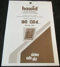 "HAWID" STAMP MOUNTS 160/120D MM 10 MOUNTS W/FREE SHIPPING!!!