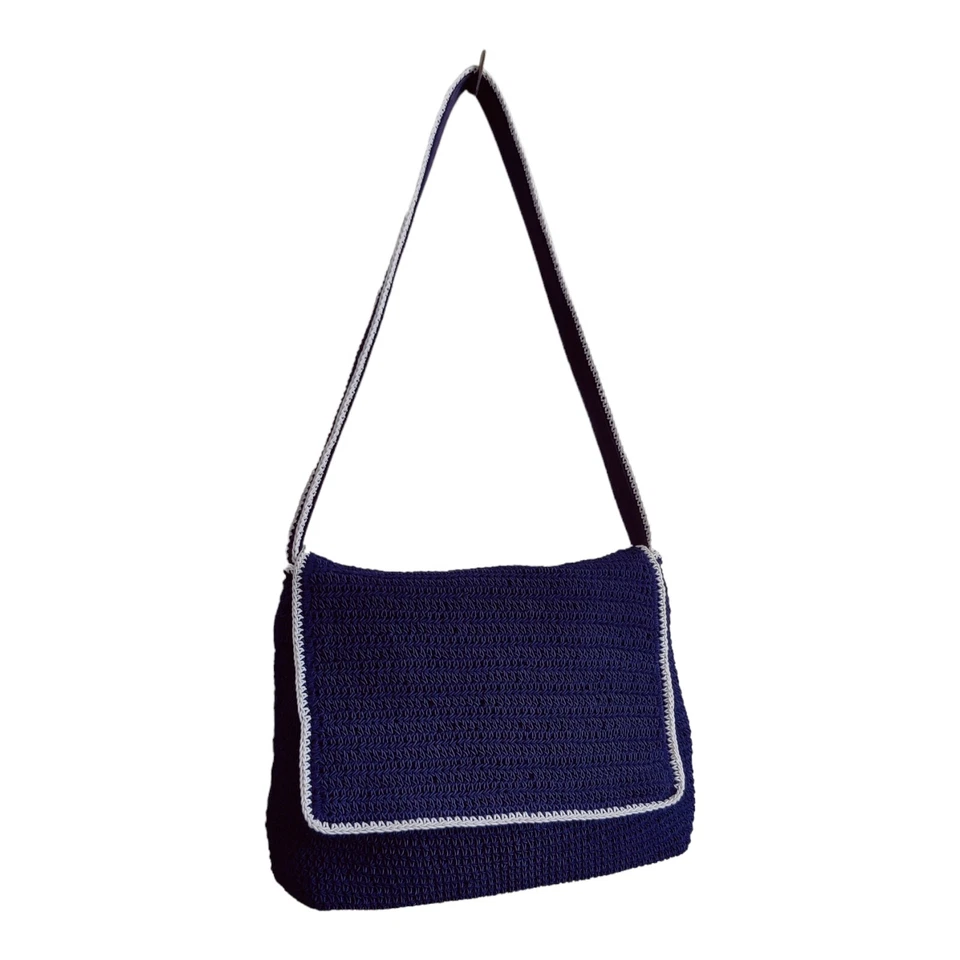 Cartera Gloria Desteñida Playa Bolso de Mano Lazo Mango Forrado Cremallera Algodón y Olefina Abuela Foto 3 de 4