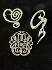 Lot Of 3 Vintage Silvertone Costume Jewelry Pins