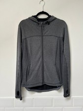 SWEATY BETTY Grey Full Zip Long Sleeve Thumb Hole Hoodie Jacket L UK12-14 £95