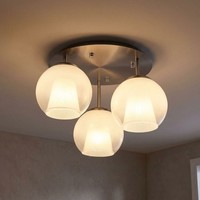 Deckenlampe Deckenleuchte Schlafzimmerlampe Glaskugeln Chrom 3 Flammig D 41 Cm
