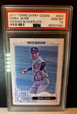 POP 4 Topps 2017  Gypsy Queen JETER  Missing BLACK PLATE YANKEES SP HOF PSA 10