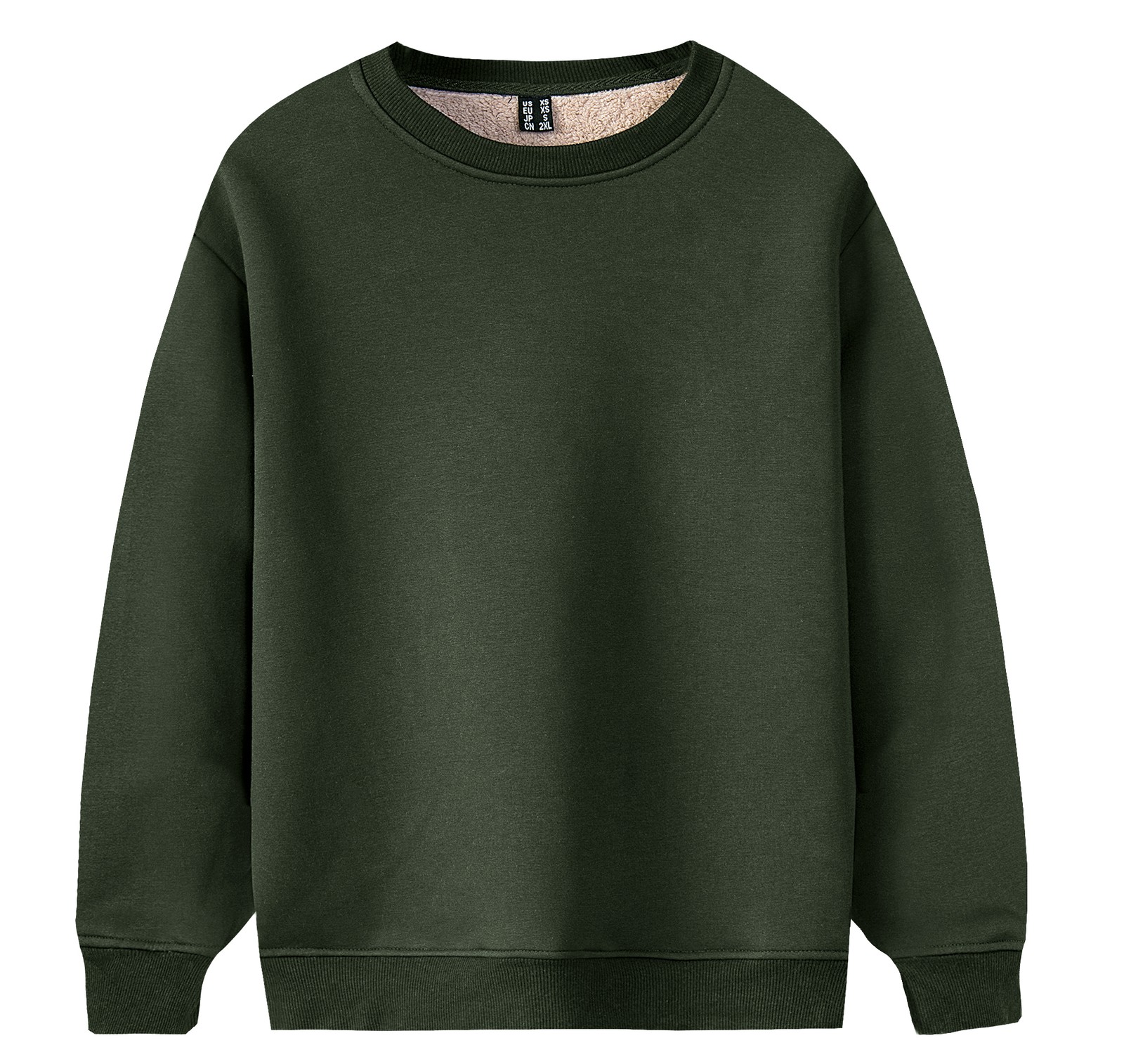 Мужская толстовка с круглым вырезом и утепленным зимним флисовым пуловером с длинным рукавом на подкладке из шерпа