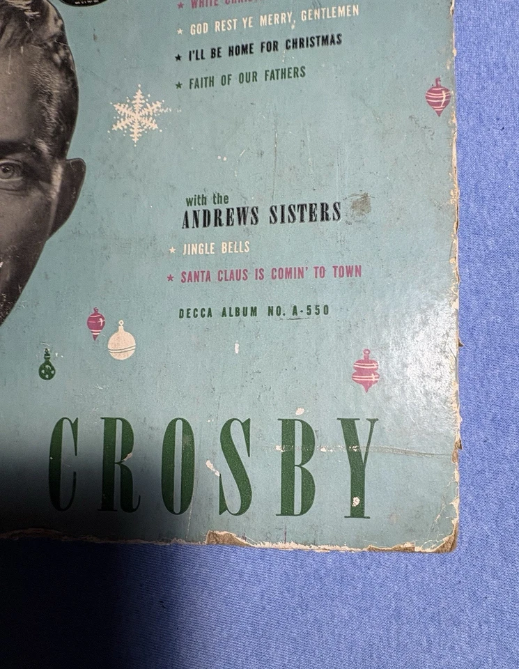 BING CROSBY *BONUS RECORDS* Merry Christmas 78RPM 1945 Decca Vinyl Album A-550 - Image 4 of 4