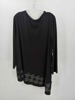 Pre-Owned Susan Graver Black Size 2X Tunic Blouse