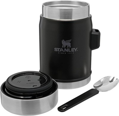 Stanley Classic Food Jar and Spork 14 Oz Vacuum Insulated Thermos Food BLACK