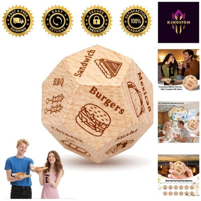 Stainless Steel Food Dice Gift Set - Fun Meal Decision Maker for Couples