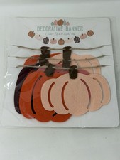 Fall Pumpkin Decorative Banner 72" Autumn Harvest Thanksgiving Garland Decor