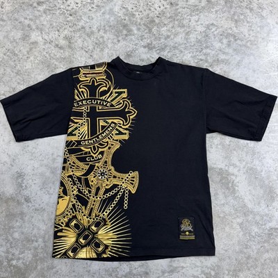 Vitnage G-Unit Shirt Mens Extra Large Black Executive Gentlemens Club Gold y2k