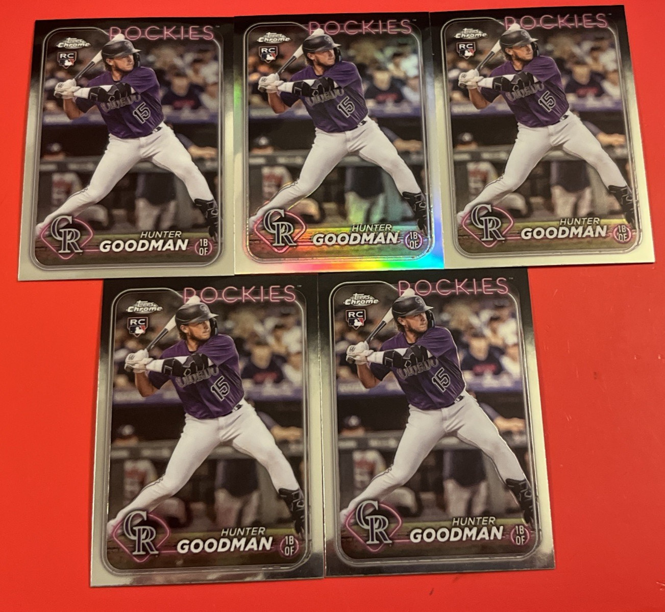 5 - 2024 Topps Chrome Hunter Goodman Refractor and Base RC #99
