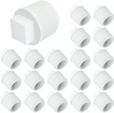 1/2 Inch PVC Plug Male Threaded Pipe End Cap, 20 Pcs White PVC Cleanout Plug, Wa