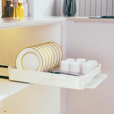 LEEDA Pull Out Dish Rack, Heavy Duty Slide Out Drawers with Nano Adhesive, Ro...