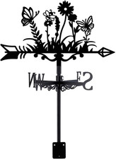 Wildflower Weathervane Plants Weather Vane for Yard Flowers Metal Wind Vanes Roo