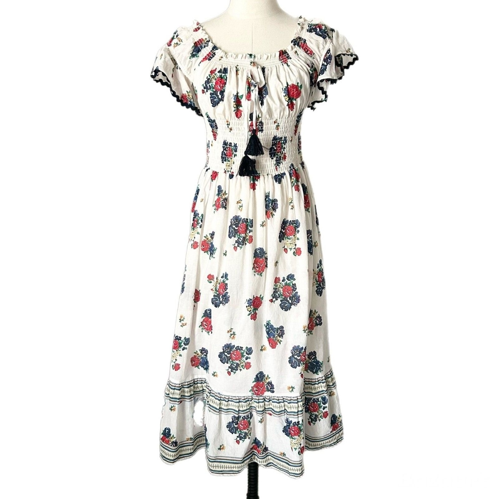 Tory Burch Meadow Folly Cotton Voile Midi Dress Size Small thumbnail 2