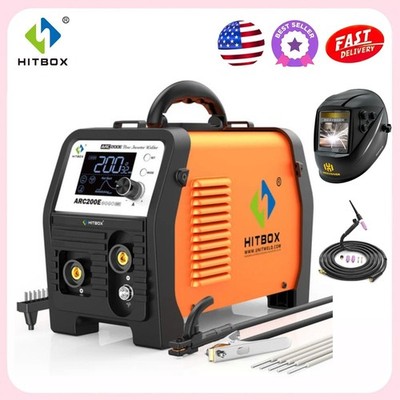 New 200A Welding Machine 3-in-1 Stick Welder ARC MMA Lift TIG w TIG Torch&Helmet