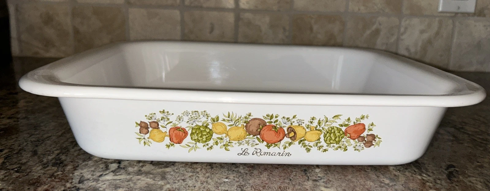 CORNING WARE RECTANGULAR ROASTER “SPICE OF LIFE “ 12 1/4” X 10 1/4” X 2” ~ A-21