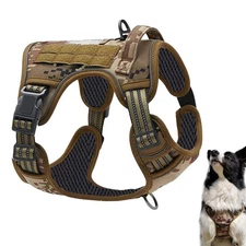 Auroth Tactical Dog Harness Adjustable Dog Vest with Handle - Desert Camo