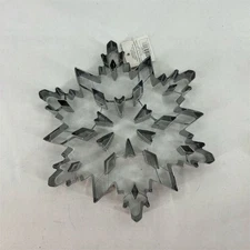 R & M International Large Snowflake Cookie Cutter 7.5" Holiday Theme NWT