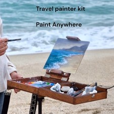 Plein Air Pochade Box, outdoor artist easel with White plastic palette