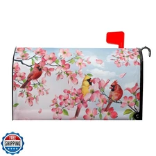 Anyako Spring Summer Pink Sakura Flowers Mailbox Covers Magnetic Standard Siz