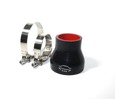 4-Ply 2.25"-3" ID Straight Reducer Coupler Silicone Hose + T Bolt  Clamp BLACK