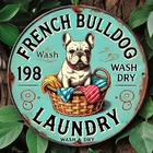 Room French Bulldog Vintage Tin Metal Signs Home Décor 8x8 in Aluminum Wall Art