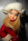 Vintage Barbie BLONDE TUTTI DOLL IN ME N MY DOG #3554 COAT RED TIGHTS BOOTS +++