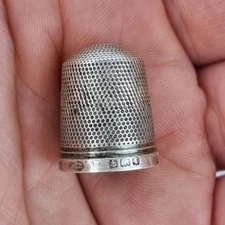 Antique Solid Silver Thimble Birmingham 1906