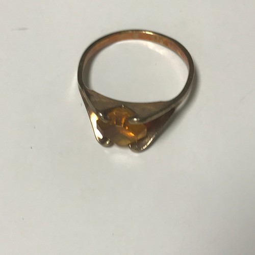 Vintage Topaz/Citrine Stamped 18k HGE Ring Size 8 November Stone - Picture 7 of 13
