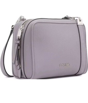 Calvin Klein Collette Crossbody Bag Grey Ridge/Purple/Lilac NWT