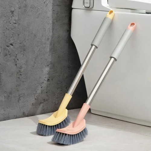 Bathroom Toilet Bowl Brush with Long Handle Wall Curved Cleaner Scrubber - Picture 6 of 14