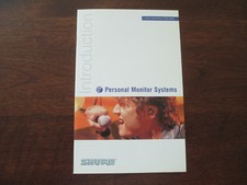 SHURE PERSONAL MONITOR SYSTEMS INTRODUCTION OWNER'S MANUAL
