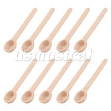 10 Pcs Mini Wooden Spoons for Salt 2.76 x 0.55 Inch Nature Wood Color