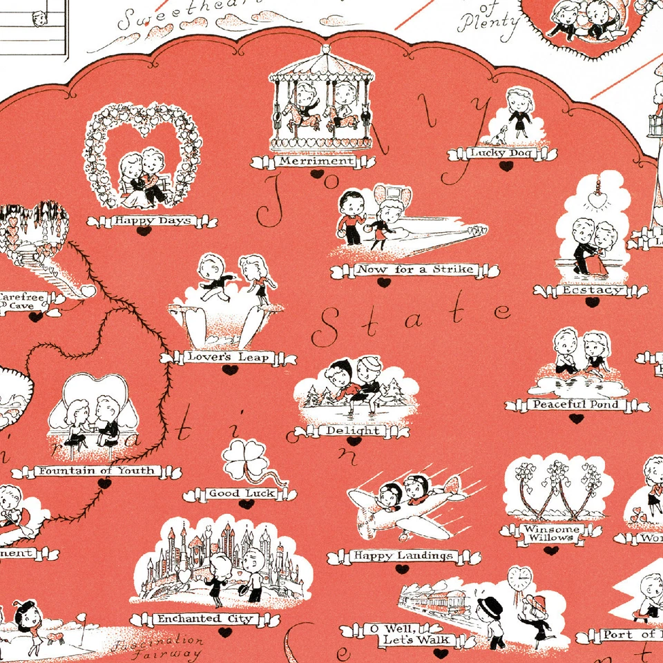 Pictorial map of Loveland, 1943 | 30x20" Mid size | Poster, love, for couple - Image 3 of 4