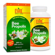 Bill Natural Sources Bee Propolis 500mg Natural Immune Booster 300 Capsules NEW