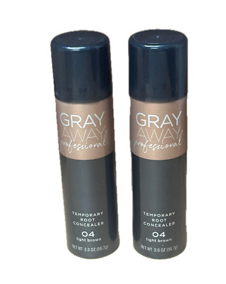 2 Pack Everpro Gray Away Professional Temporary Root Concealer Light Brown 04