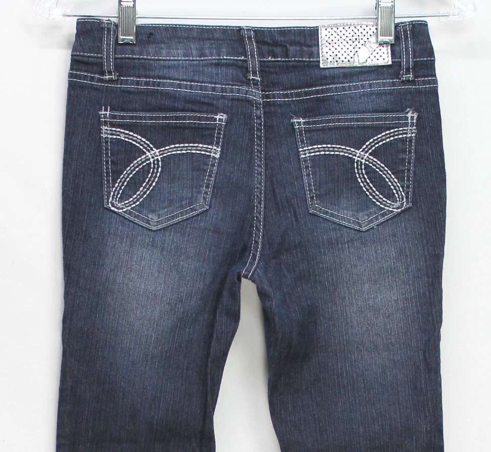 Pantalones de mezclilla elásticos azules talla 14 Almost Famous para niñas Foto 4 de 4