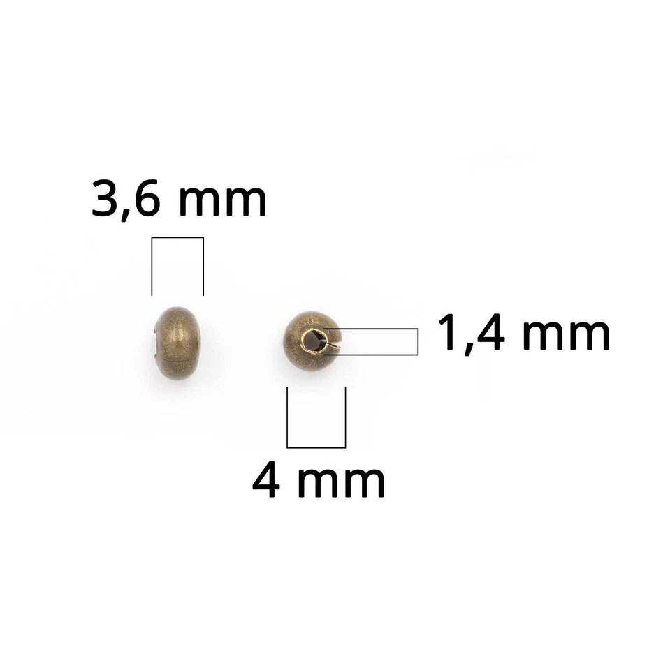 Coverperlen in antik bronze, geschlossen 4mm 20 Stück - Bild 3 von 3