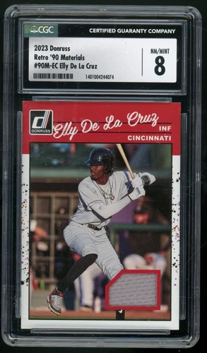ELLY De La CRUZ 2023 Donruss Retro 1990 Materials #90M-EC Reds Patch CGC 8 NM/MT