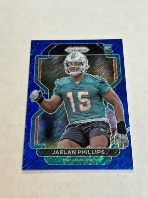 2021 PANINI PRIZM JAELAN PHILLIPS 10/25 BLUE SHIMMER ROOKIE DOLPHINS